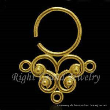 Gold Plated Nase Piercing indische Nasenringe